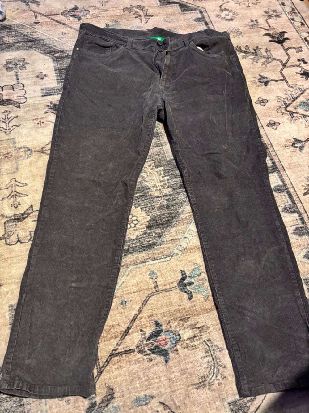 Men's Gray Corduroy Pants - Classic Straight Fit